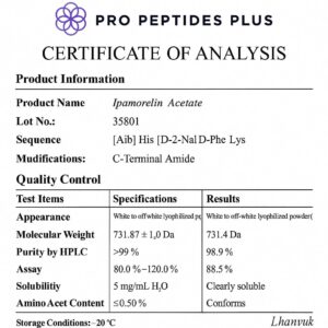 Ipamorelin Acetate certificate of analysis